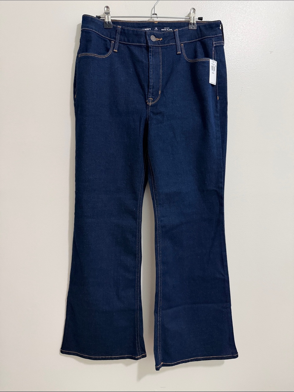 NWT Old Navy Dark Wash High Rise Wow Flare Jeans Womens 10 Short